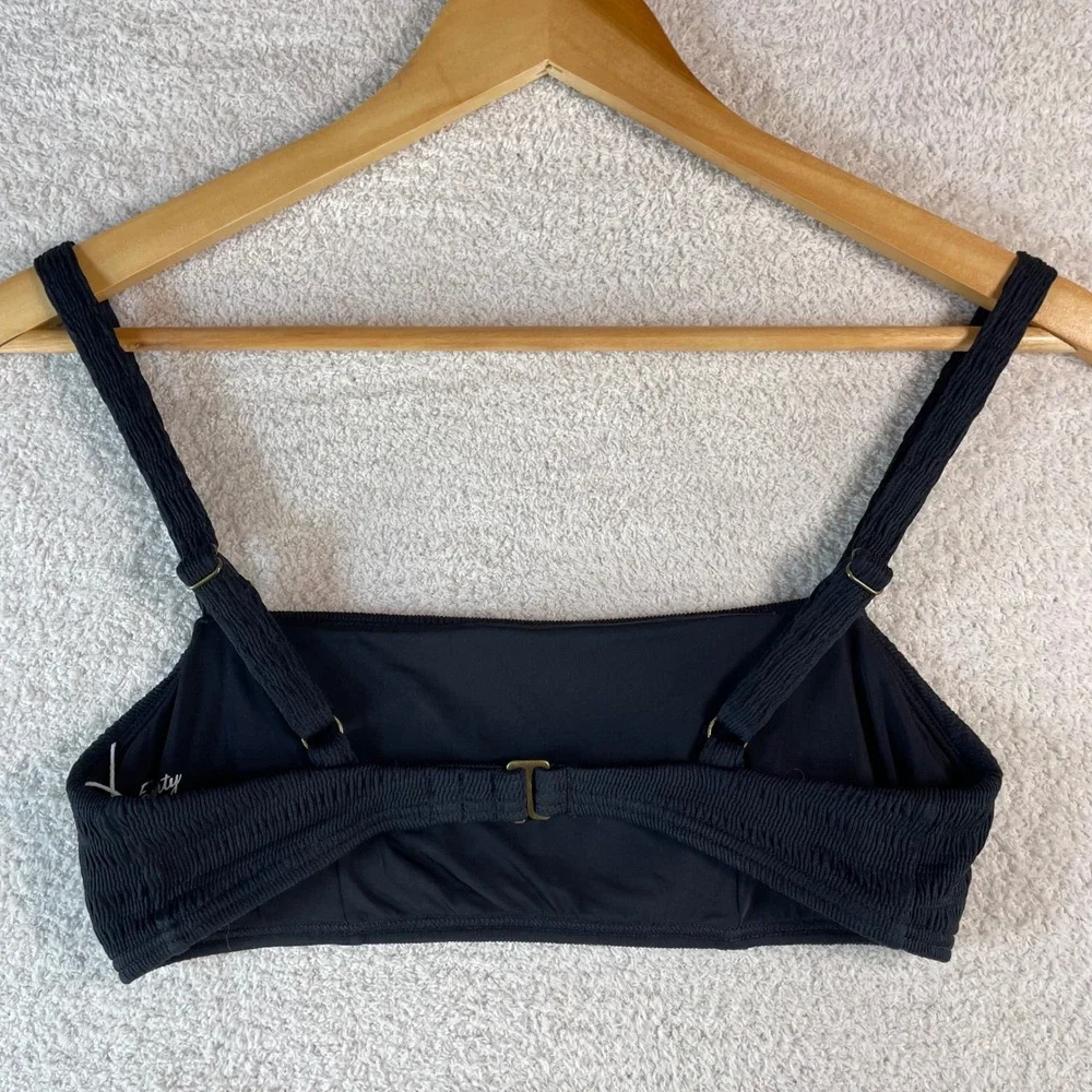 faherty bandeau bikini top crinkled black S eco-conscious quiet luxury swimwear